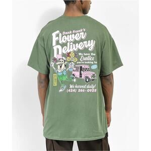 Open925 Clothing Men's T-Shirt Dank Franks Short Sleeve Crewneck Tee in Olive